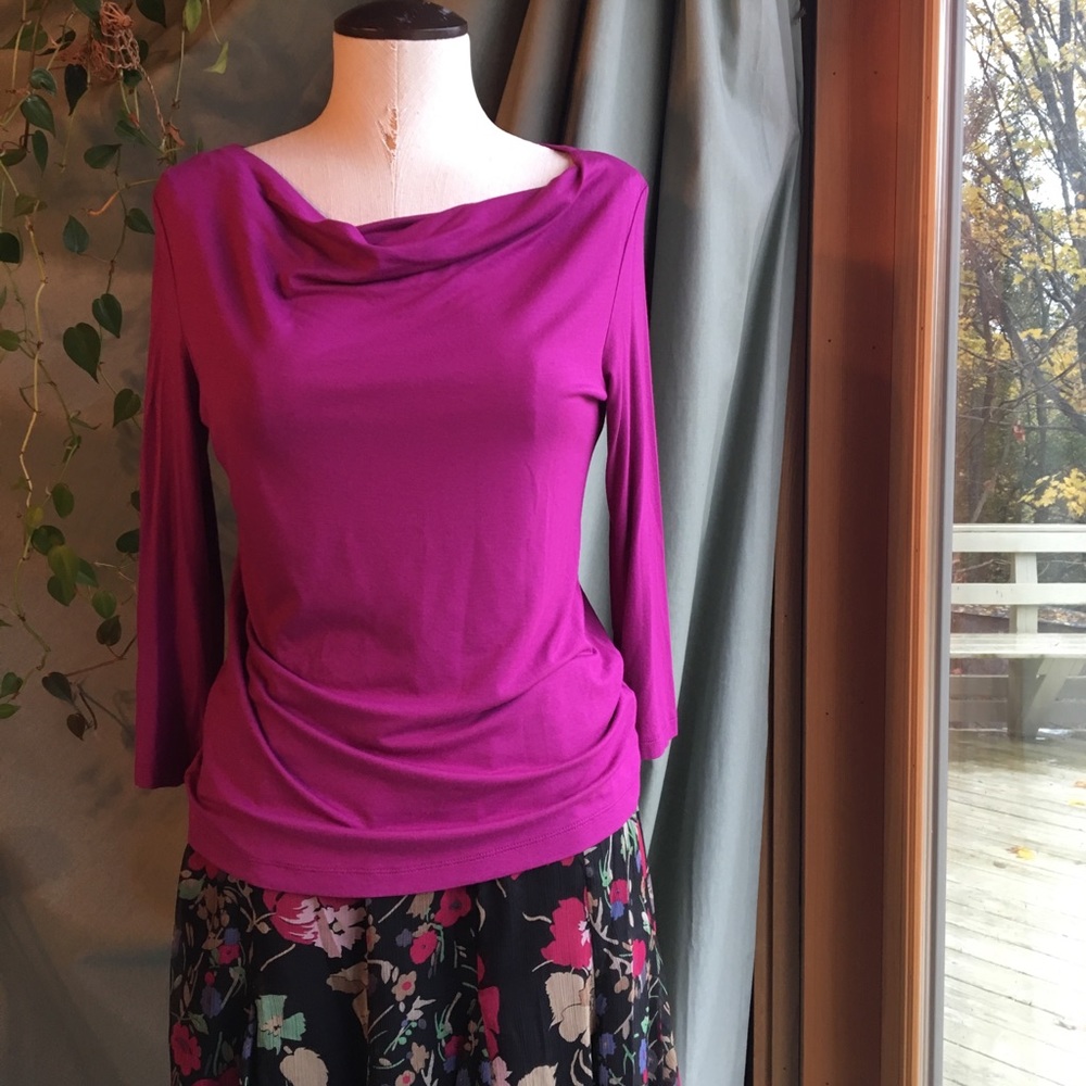 TALBOTS Petite Drape Neck Top